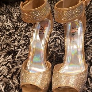 Gold and Rhinestone Heels